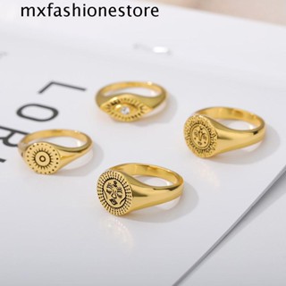 Mxfashione แหวนแฟชั่น รูปดอกไม้ สไตล์พังก์ สําหรับผู้ชาย ผู้หญิง