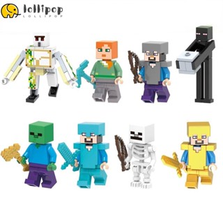 Lollipo1 ฟิกเกอร์ Minecraf ขนาดเล็ก ของขวัญวันเกิด My World Action Figure