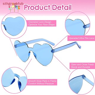 Sthb แว่นตากันแดด เลนส์โพลาไรซ์ รูปหัวใจ ไม่มีขอบ UV400 สี สไตล์วินเทจ สําหรับผู้หญิง 2023