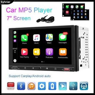 [sylviar] เครื่องเล่นมัลติมีเดียกลาง Mp5 2 Din หน้าจอขนาดใหญ่ 7 นิ้ว สําหรับ Carplay Mp4