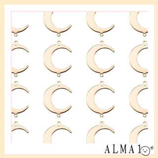 Alma ตัวเชื่อมต่อดวงจันทร์ สเตนเลส สีทอง ตัวเชื่อมต่อรูปดวงจันทร์ เครื่องประดับ ทําดวงจันทร์เปล่า แท็ก เสน่ห์ เครื่องประดับ อุปกรณ์
