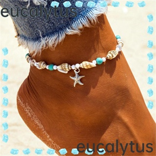 Eucalytus1 สร้อยข้อมือโซ่ ลูกปัดเปลือกหอย ปลาดาว สําหรับผู้หญิง 4 ชิ้น