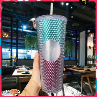 Ready stock Starbucks Tumbler Straw Cup Reusable Starbucks Studded Durian Cup Coffee Cup 710ml/24oz above_th