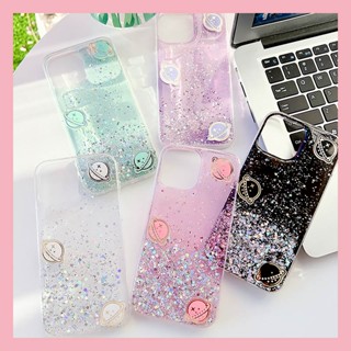 สําหรับ Samsung S23 S22 Plus S22 Ultra A14 A24 A34 A54 5G เคสโทรศัพท์มือถือแบบนิ่ม ลายดาวเคราะห์ กลิตเตอร์ ระยิบระยับ