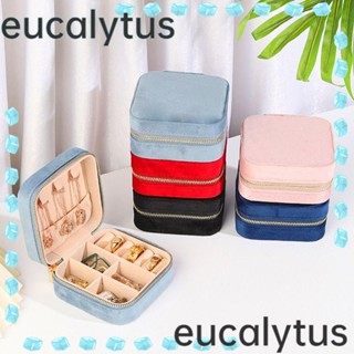 Eucalytus1 กล่องใส่เครื่องประดับ ต่างหู แหวน ผ้าสักหลาด ของขวัญ สําหรับเดินทาง