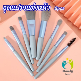 Comfy ชุดแปรงแต่งหน้า 8 ชิ้น แปรงปัดแก้ม makeup brush set