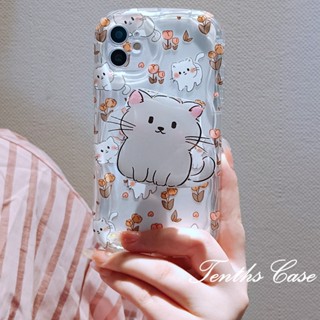 เคสโทรศัพท์มือถือ ซิลิโคน ขอบโค้ง ลายแมวน้อยน่ารัก 3D พร้อมขาตั้ง สําหรับ Samsung A14 A34 A54 A03 A03s A04 A04e A04s A23 A13 A33 A53 A12 A22 A52 A52s A32 A51 A50 A50s A30S