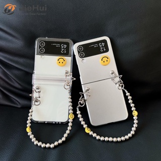 Jiehui เคสโทรศัพท์มือถือ ลายหน้ายิ้ม สีเหลือง แฟชั่น สําหรับ Samsung Z Flip5 Z Flip4 Z Flip3