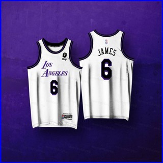 เสื้อกีฬาบาสเก็ตบอลแขนกุด ลายทีม Los Angeles Lakers James สีขาว พลัสไซซ์ สําหรับผู้ชาย และผู้หญิง GP1 2023 PG1