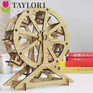 Taylor1 จิ๊กซอว์ไม้ รูปบ้านวิลล่า ชิงช้าสวรรค์ 3D แฮนด์เมด เพื่อการเรียนรู้เด็ก DIY