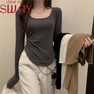 SWAY  เสื้อยืด ครอป เสื้อยืดผู้หญิง  Unique พิเศษ Chic fashion A29J29Q 36Z230909