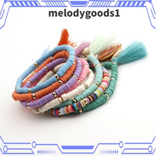 Melodygoods1 สร้อยข้อมือ ประดับลูกปัดเปลือกหอย สไตล์โบฮีเมียน แฮนด์เมด พร้อมพู่