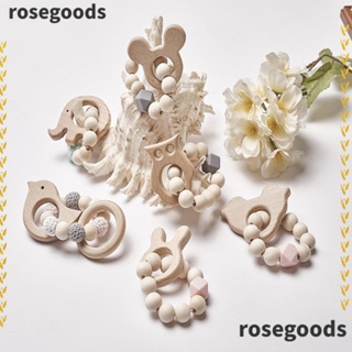 Rosegoods1 กําไลข้อมือไม้ ซิลิโคน เพื่อความปลอดภัย สําหรับเด็ก