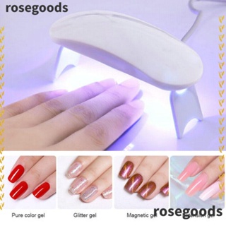 Rosegoods1 เครื่องเป่าเล็บไฟฟ้า LED ABS 6W ขนาดเล็ก สําหรับตกแต่งเล็บ