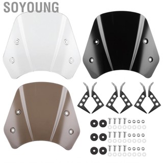 Soyoung Motorcycle Windshield  Wind Deflector Windscreen Easy To Install Universal for