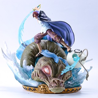 ((พร้อมส่ง) โมเดลฟิกเกอร์อนิเมะ One Piece GK Four Emperors Battle Red Hair Shanks Scene Statue สําหรับตกแต่ง