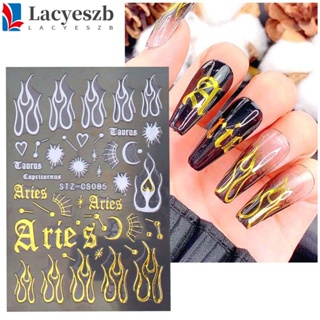 Lacyeszb สติกเกอร์ตกแต่งเล็บ ลายคริสต์มาส สโนว์แมน หัวใจ สีโรสโกลด์