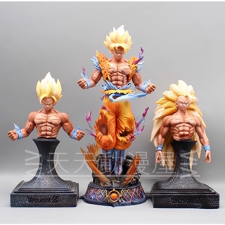 ส่งฟรี พร้อมส่ง โมเดลตุ๊กตาฟิกเกอร์ ดราก้อนบอล GK Super Super Super Three Goku Super Saiyan สเกล 1: 6 สําหรับตกแต่ง