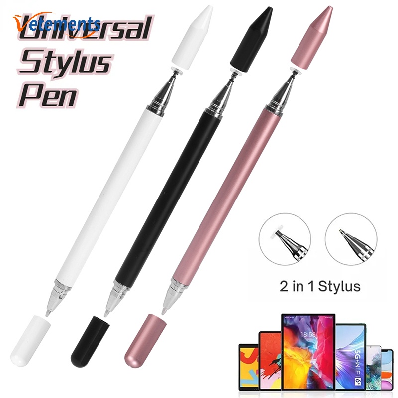 2 In 1 แท็บเล็ต อเนกประสงค์ ดินสอ Capacitive พร้อมปลายดิสก์ / ปากกาสไตลัส โทรศัพท์มือถือ ที่ราบรื่น ไร้รอยขีดข่วน / ดินสอเขียนหน้าจอสมาร์ทโฟน ที่สะดวก