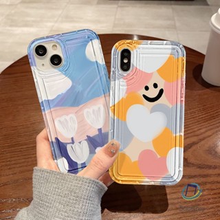 คู่เคสโทรศัพท์โปร่งใสสำหรับ Iphone 11 12 13 14 15 Pro Max XR X XS 7 6 8 Plus SE ดอกไม้ยิ้ม อ่อนนุ่มกันกระแทกเปลือก