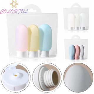 【COLORFUL】Travel Bottles With Clear Storage Bag 3 Pieces /set Facial Cleanser Bottle