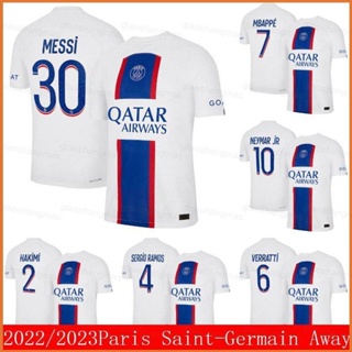 Yt3 เสื้อยืด ลาย PSG Paris Saint-Germain Away Jersey Messi Hakimi Neymar Verratti Ramos Mbappe Player Edition TY3 2022 2023