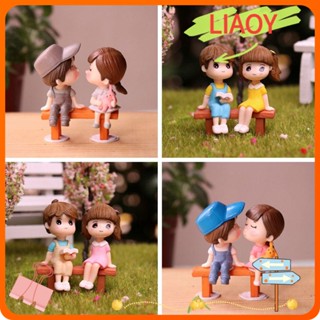 Liaoy ตุ๊กตาเรซิ่น รูปรถยนต์คู่รัก สําหรับตกแต่งเค้ก งานฝีมือ 2 ชิ้น