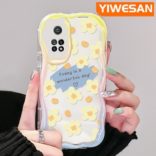 เคสโทรศัพท์มือถือ ซิลิกาเจลใส กันกระแทก ลายดอกไม้ สีครีม สําหรับ Xiaomi 10T Pro Poco F3 Poco F4 Redmi K50 K40 Pro K40s