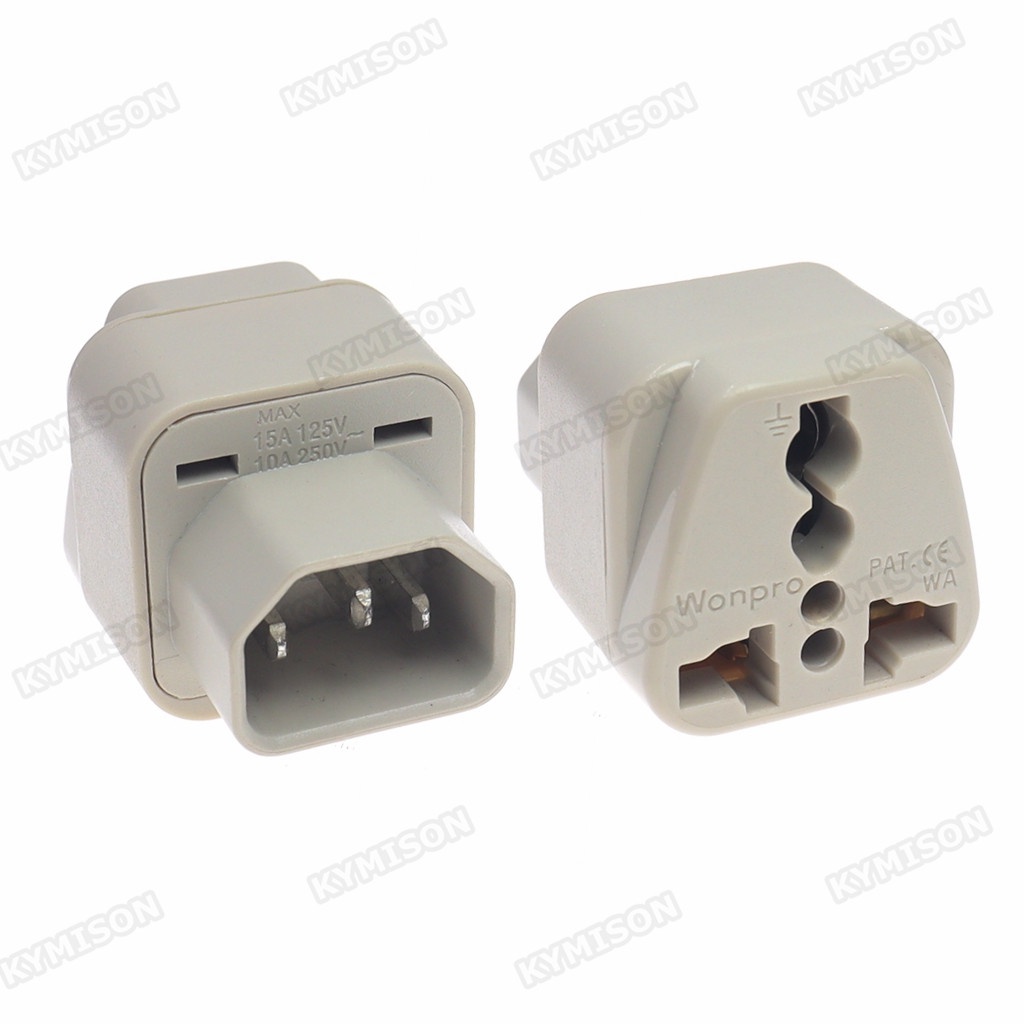 Wonpro อะแดปเตอร์ปลั๊กไฟ IEC320 C14 PDU UPS 10A 15A สีเบจ สําหรับคอมพิวเตอร์