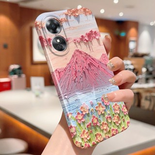 เคสโทรศัพท์มือถือแบบแข็ง กันกระแทก กันรอยกล้อง ลายดอกไม้ ทิวทัศน์โรแมนติก สวยงาม สําหรับ OPPO A16 A16s A16e A16k A54s A54 A36 A76 A96 A52 A72 A92