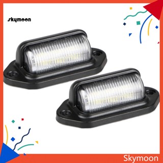 Skym* ไฟ LED 6 ดวง 12 24V กันน้ํา สําหรับติดป้ายทะเบียนรถยนต์ รถบรรทุก รถพ่วง 2 ชิ้น