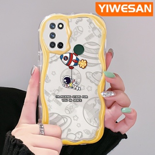 เคสโทรศัพท์มือถือแบบนิ่ม ใส กันกระแทก ลายจรวดนักบินอวกาศ สีครีม สําหรับ Realme 7 Pro 7i C17 Narzo 20 Pro