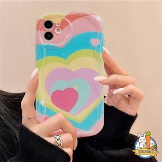 เคสโทรศัพท์มือถือนิ่ม กันรอยขีดข่วน ขอบหยัก ลายหัวใจ 3D หลากสี สําหรับ Realme C55 C53 C35 C33 C30 C30s C21Y C25Y C25 C25s C20 C20A C15 C12 C11 8i 5 5s 5i 6i C3