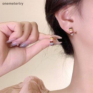 Onem ต่างหูห่วง รูปตัว C สไตล์ฝรั่งเศส วินเทจ โรแมนติก เรียบง่าย เครื่องประดับแฟชั่น สําหรับผู้หญิง 1 คู่