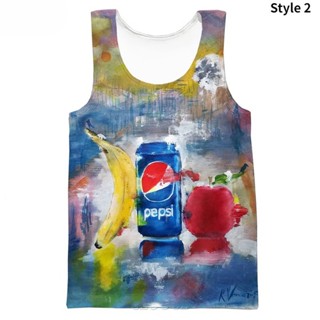 ใหม่ เสื้อยืดลําลอง แขนสั้น พิมพ์ลาย Pepsi 3 มิติ สไตล์สตรีท แฟชั่นสําหรับผู้ชาย และผู้หญิง