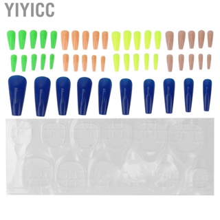 Yiyicc 10pcs Pure Color Full Cover False Nail Women Girls Elegant Fashionable Fake