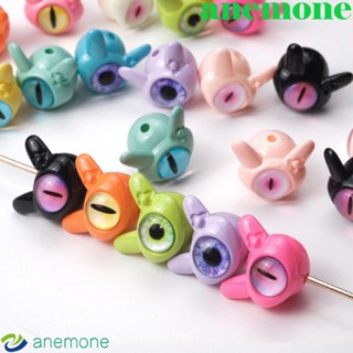 Anemone ลูกปัด ลายการ์ตูนตาชั่วร้าย 16*16 มม. สําหรับตกแต่งสร้อยคอ DIY 10 ชิ้น