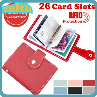 Zelth กระเป๋าใส่บัตรเครดิต 26 ช่อง สีแคนดี้ สําหรับผู้ชาย และผู้หญิง