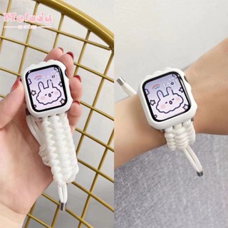 สายนาฬิกาข้อมือไนล่อนถัก และเคสนิ่ม สําหรับสมาร์ทวอทช์ iwatch 8 7 6 5 4 SE 45 44 42 41 40 38 มม.