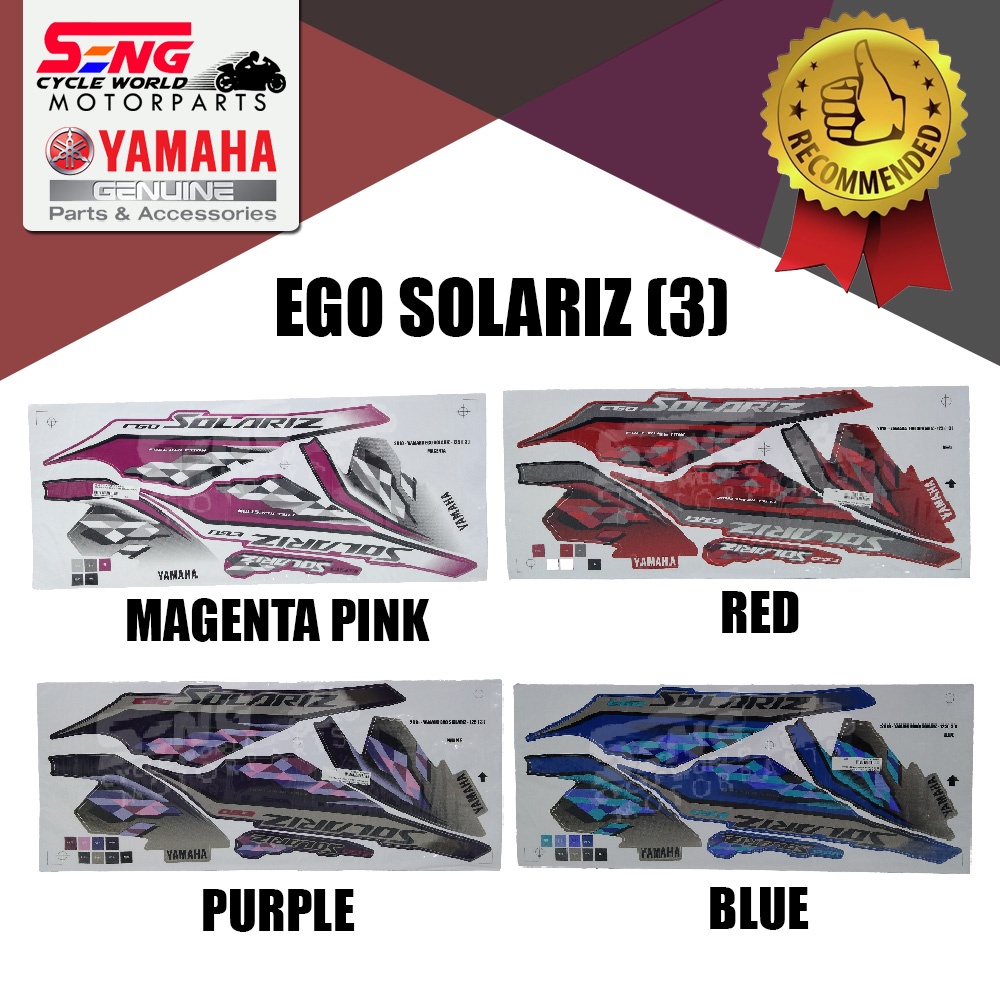 YAMAHA EGO SOLARIZ (3) BODY STICKER SET-ALL COLOUR
