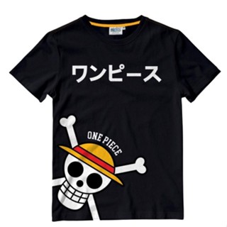 เสื้อยืดแขนสั้นเสื้อยืดวันพีช One Piece-1295-BK : Icon LuffyS-5XL