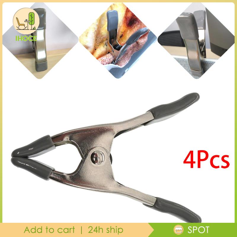 [ Ihoce ] 4 ชิ ้ นยืดหยุ ่ นฤดูใบไม ้ ผลิ Accs Heavy Duty Professional รูปโลหะฉากหลังคลิปสําหรับการถ ่ ายภาพชุดช ่ างไม ้ Camping