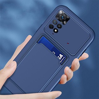 เคสโทรศัพท์มือถือ ซิลิโคนนิ่ม TPU กันกระแทก พร้อมช่องใส่บัตร สําหรับ Redmi Note 11S 11 11 Pro 10 10S 10 Pro