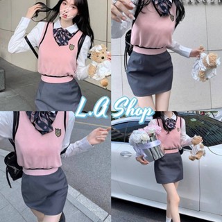 L.A Shop พร้อมส่ง  เสื้อแขนยาวไหมพรม แขนชีฟอง เสื้อนักเรียนญี่ปุ่นน่ารักมาก "72002"