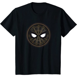 เสื้อยืดแขนสั้นเสื้อยืดผ้าฝ้ายพรีเมี่ยม เสื้อยืด พิมพ์ลาย Marvel Spider-Man No Way Home สีดํา และสีทองS-5XL