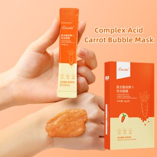 Zencolor Complex Acid Carrot Bubble Mask 8 ชิ้น / กล่อง Bubble Mask Cleanser สําหรับใบหน้า Blackhead Remover Pores Remover