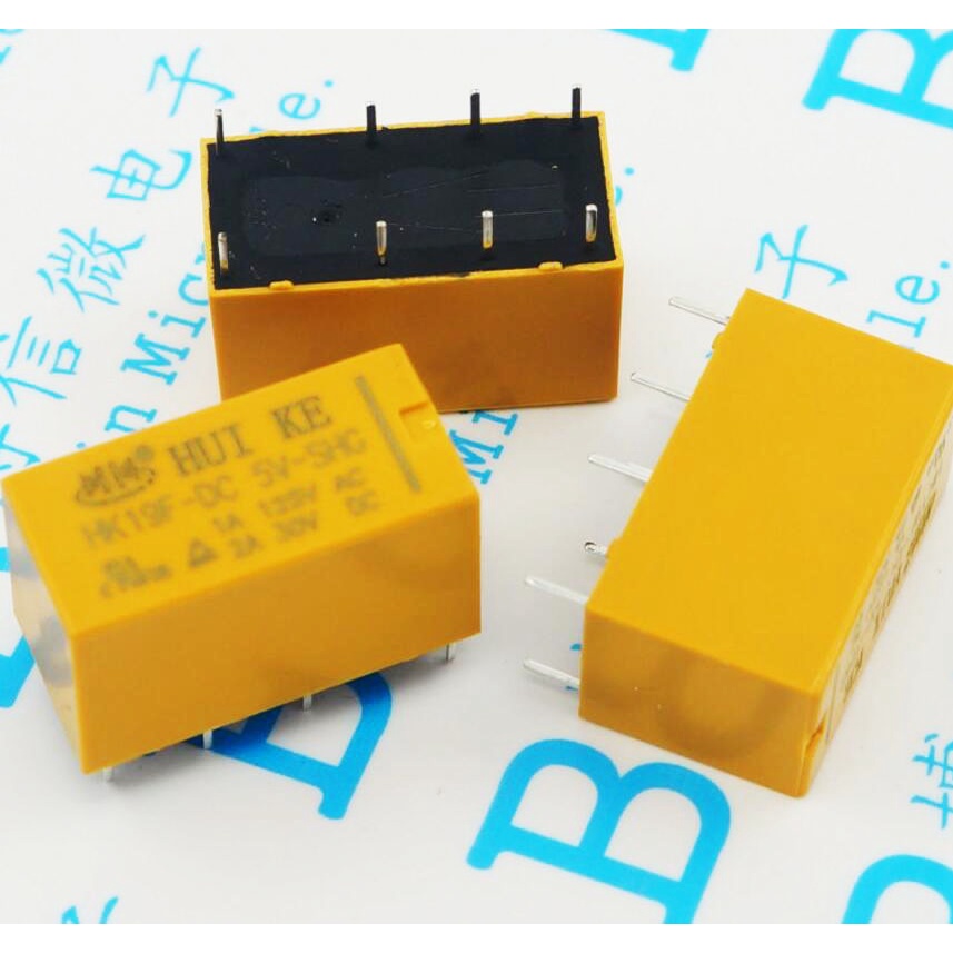 HUIKE รีเลย์ HK19F-DC 5V 12V 24V-SHG 8 ขา 2A 125VAC / 30VDC 2 บน 2 ปิด