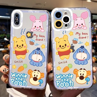 เคสโทรศัพท์มือถือนิ่ม แบบใส ลายการ์ตูนหมีน้อยน่ารัก สําหรับ Apple Iphone 13pro 14 13 12mini 11 7p 14max