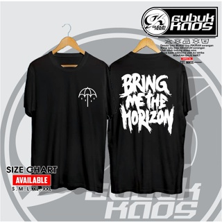 เสื้อยืดแขนสั้นเสื้อยืด พิมพ์ลายโลโก้ BMTH Bring Me The Horizon Kaos Music Distro GubukS-5XL