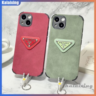 เคสโทรศัพท์มือถือหนัง ลาย Prada สีแดง สําหรับ iPhone 14 Pro Max 14 Plus 13 12 11 Pro Max Xs Max Xr X Xs 12 13 Mini